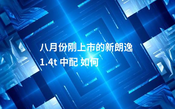 八月份刚上市的新朗逸 1.4t 中配 如何